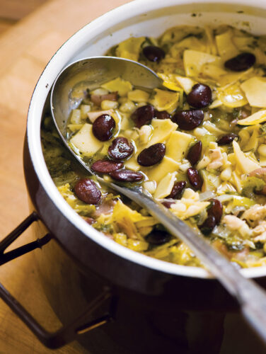 Pennsylvania Dutch Chicken Corn Soup with Bot Boi Noodles